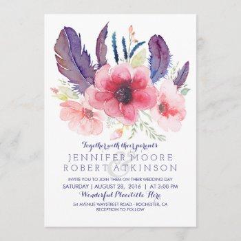 Small Vintage Floral Boho Watercolor Wedding Front View