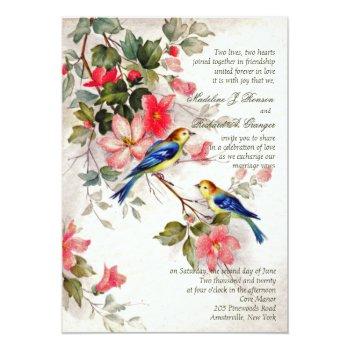 Small Vintage Floral With Birds Wedding Front View