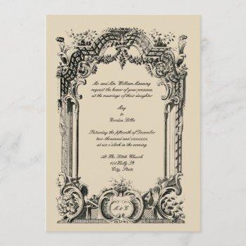 vintage french baroque rococo wedding invitations