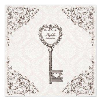 Small Vintage Love Key Wedding Front View
