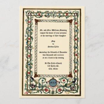 vintage "medieval" illuminated wedding invitations