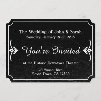 vintage movie wedding invitation