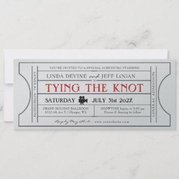 vintage movie wedding ticket invitation