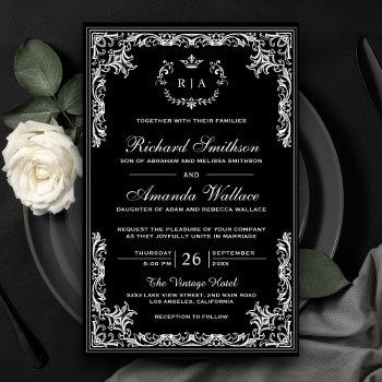 Small Vintage Ornate Budget Black Wedding Front View