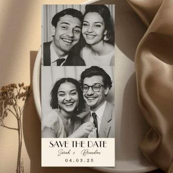 vintage photobooth typography qrcode save the date invitation