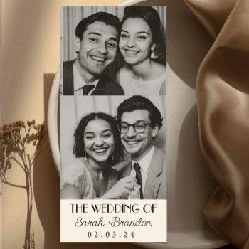 vintage photobooth typography qrcode wedding invitation