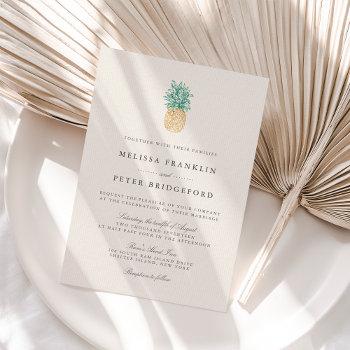 vintage pineapple wedding invitation