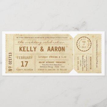 vintage playbill theater ticket wedding invitation