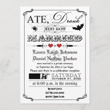 vintage poster & chalkboard wedding invite - red
