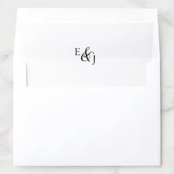 Small Vintage Script Monogram Wedding Envelope Liner Front View