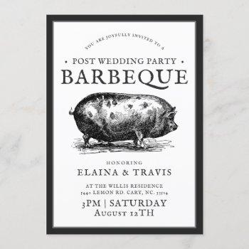 vintage style | post wedding party | bbq pig roast invitation