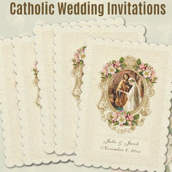 Small Vintage Traditional Catholic Church Wedding Front View