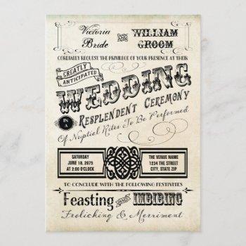 Small Vintage Typography Wedding Front View
