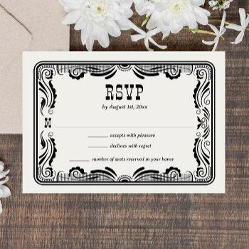 Small Vintage Western Cowboy Country Wedding Rsvp Front View