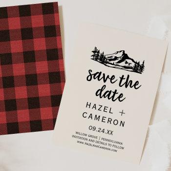 vintage wilderness | plaid save the date card