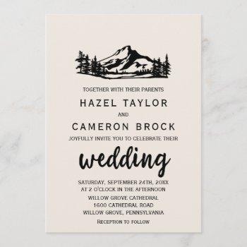vintage wilderness wedding invitation