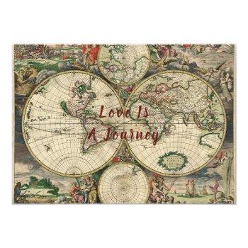 Small Vintage World Map Travel Theme Wedding Back View