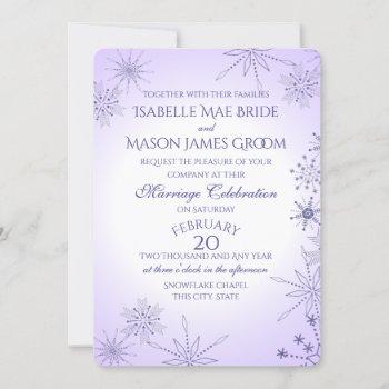 Small Violet Winter Snowflake Gems Wedding Front View