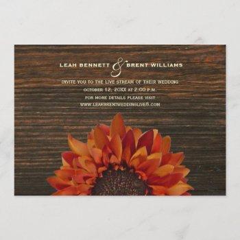 Small Virtual Live Stream Wedding Rustic Sunflower Front View