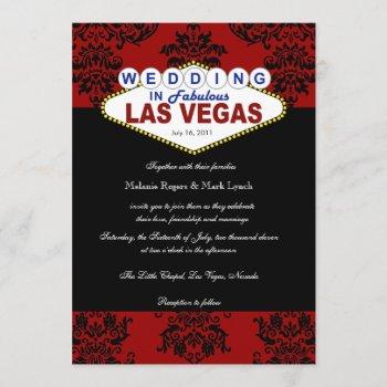 viva las vegas damask wedding invitation