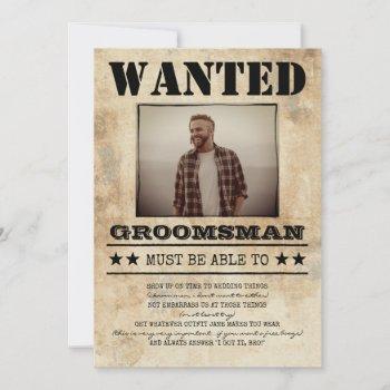 Small Wanted Best Man Groomsman Funny Photo Proposal Front View