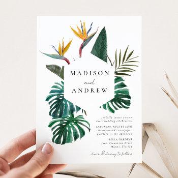 Small Watercolor Bird Of Paradise Wedding Front View