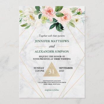 Small Watercolor Blush Pink Floral Boho Wedding Front View