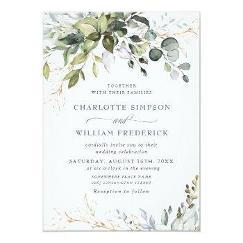 Small Watercolor Eucalyptus Greenery Wedding Front View