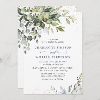Small Watercolor Eucalyptus Greenery Wedding Front View