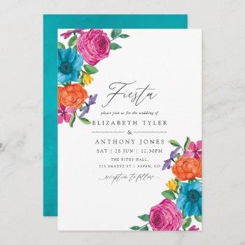 Small Watercolor Floral Fiesta Wedding Front View