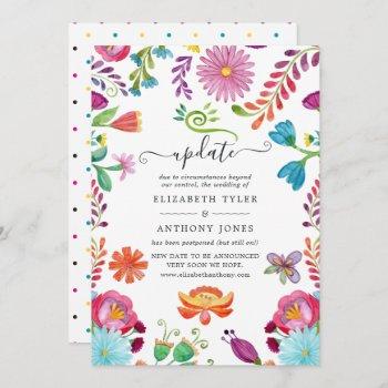 watercolor floral mexican fiesta wedding update invitation