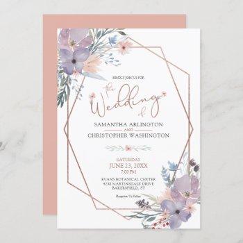Small Watercolor Floral Rose Gold Terra Cotta Wedding Front View