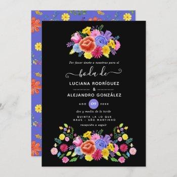 watercolor floral spanish fiesta wedding invitation