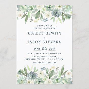 Small Watercolor Floral Succulent Wedding Front View