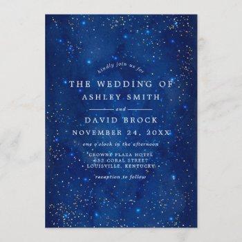 watercolor galaxy cosmic stars starry wedding invitation