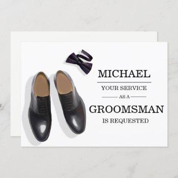 watercolor groomsman groomsmen request card