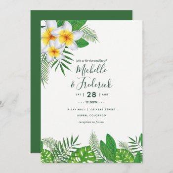 watercolor hawaiian aloha luau wedding invitation