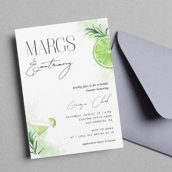 watercolor margarita cocktail & lime bridal shower invitation