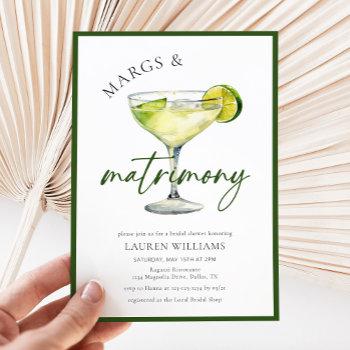watercolor margarita cocktail & lime bridal shower invitation