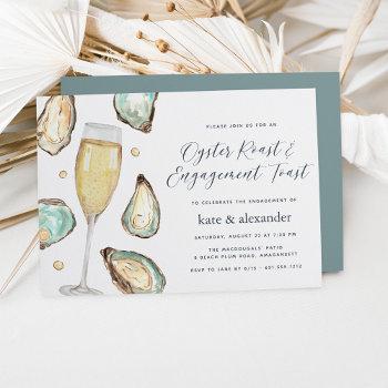 Small Watercolor Oysters & Champagne Engagement Party Front View
