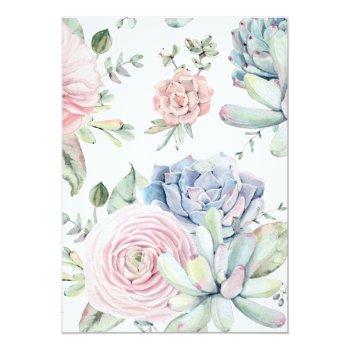 Small Watercolor Succulent Floral Bloom Vintage Wedding Back View