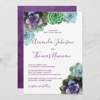 watercolor succulents | wedding invitation