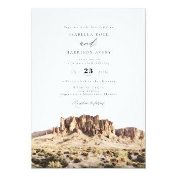 Small Watercolor Superstition Mountains Desert Wedding Front View
