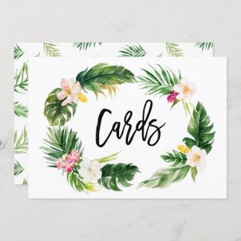 Small Watercolor Tropical Floral Wreath  Sign Front View