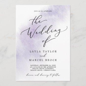 watercolor wash | purple the wedding of invitation