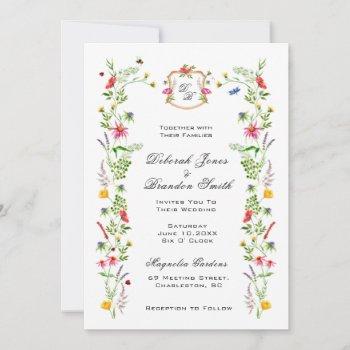 watercolor wildflower garden wedding invitation