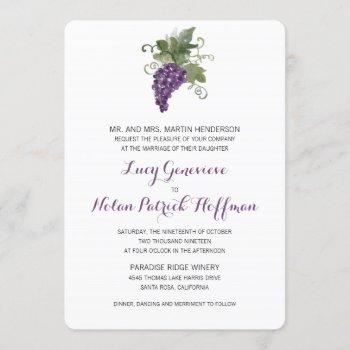 watercolor wine vineyard | wedding invitation