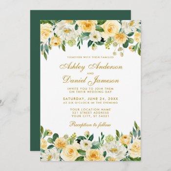 Small Watercolor Yellow Gold Green Elegant Wedding Front View