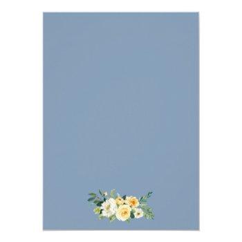 Small Watercolor Yellow White Floral Dusty Blue Wedding Back View
