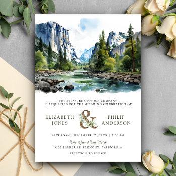 Small Watercolor Yosemite National Park Qr Code Wedding Front View